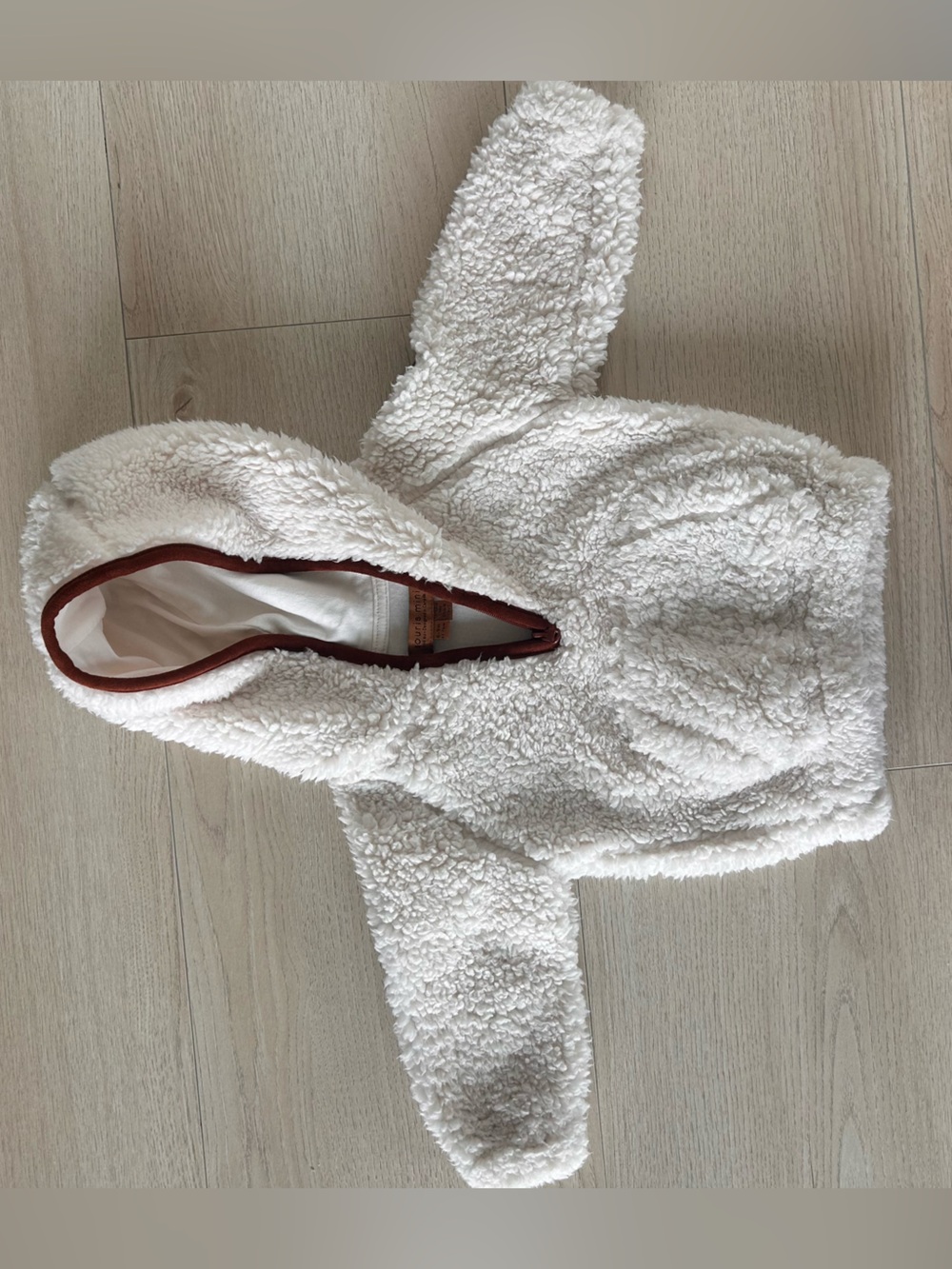 Souris Mini NWOT baby Cozy Hooded Sherpa Jacket Size 6-9 months - off white